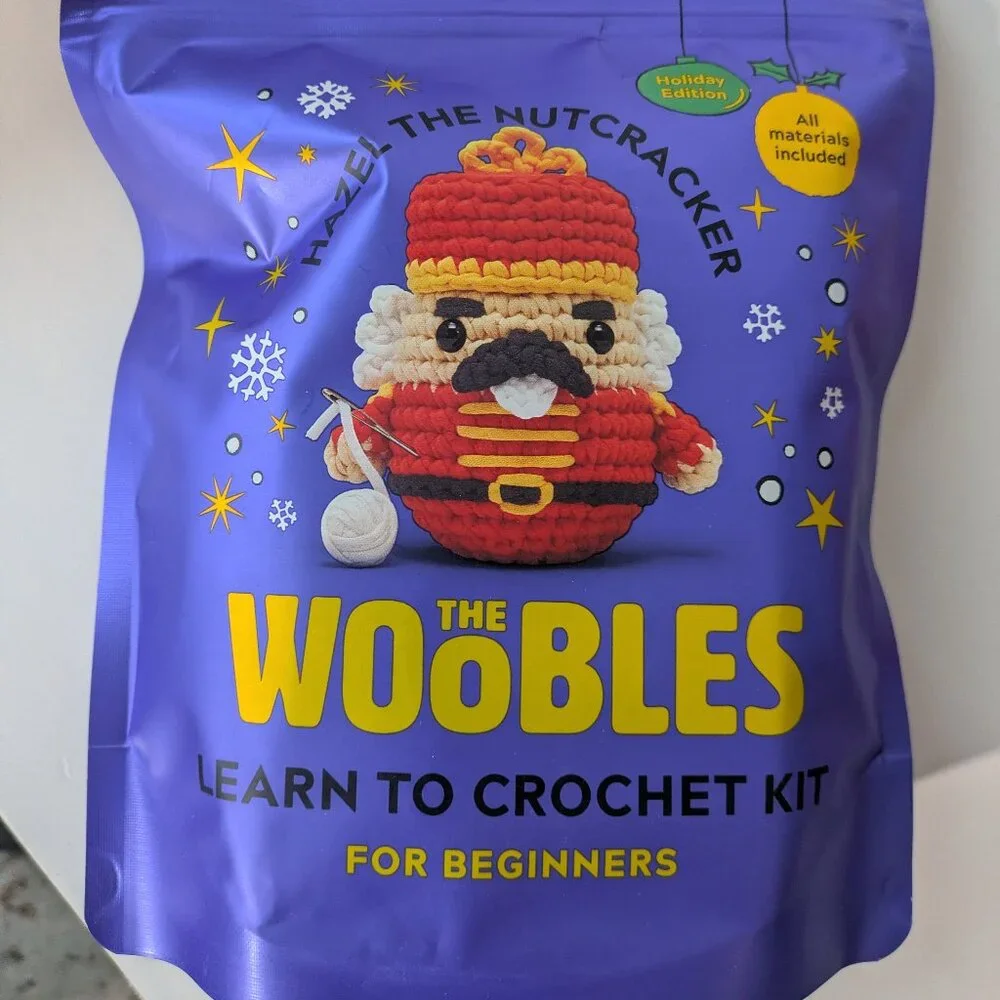The Woobles Holiday Edition Learn to Crochet Kits - Hazel the Nutcracker - Picture 1 of 2